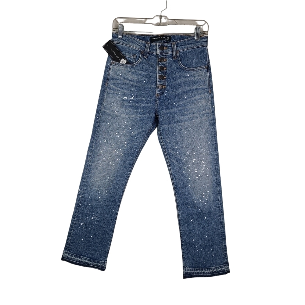 NWT Veronica Beard Ines Girlfriend Paint Splatter crop Sz 26 - Picture 6 of 10